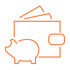 orange piggy bank icon